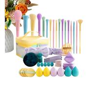 Lot de 59 pinceaux de maquillage - Applicateurs cosmétiques - Pour voyage, femmes, filles, adolescentes, lèvres, poudre libre, blush, de teint, correcteur, fard à paupières