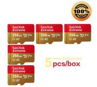 Lot de 5PCS Carte Mémoire Micro SDXC SanDisk Extreme 256 Go Classe 10, U3, V30 jusqu'à 190Mb/s écritures 130Mb/s Carte microSDXC