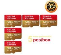 Lot de 5PCS Carte micro SDXC SanDisk Extreme 128 Go Class 10, UHS-I, UHS-Class 3, V30 Video 190Mb/s lecture et 90Mb/s écriture