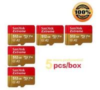 Lot de 5PCS Micro SD SDXC SanDisk Extreme 512 Go Carte Mémoire micro SDXC A2 vitesse lecture 190/s, écriture130Mo/s Classe 10 U3 V30