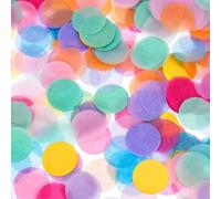 Lot de 6 000 confettis multicolores - Grands confettis de mariage pastel multicolores - Reste de papier rond - Poids : 60 g - Pour ballons, boîte cadeau, décoration pour anniversaire, fête, mariage,