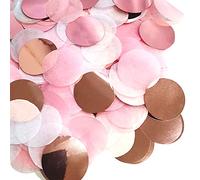 Lot de 6 000 confettis ronds de 2,5 cm pour décoration de fête, anniversaire, mariage, anniversaire de mariage - Papier et feuille d’aluminium (or rose)