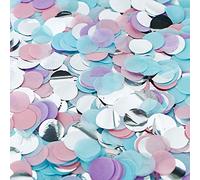Lot de 6 000 confettis ronds en papier et aluminium pour fêtes, mariages, fêtes d'anniversaire, décoration de table ballon (lilas, bleu clair, rose clair, argent)