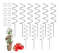 Lot de 6/10/18 piquets torsadés en spirale pour tomates hautes et plantes grimpantes (10 pièces)