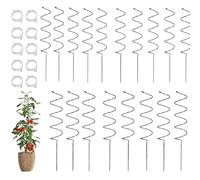 Lot de 6/10/18 piquets torsadés en spirale pour tomates hautes et plantes grimpantes (18 pièces)