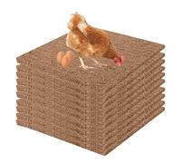 Lot de 6/10 tapis de nidification pour poules - Fibre de coco naturelle - Inserts de nichoir pour poulet - Pour poulailler, linge de lit, tapis, poulailler, sol, accessoires de volaille - 30 x 30 cm