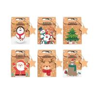Lot de 6/12/24 boîtes cadeaux de Noël avec étiquette en papier kraft pour biscuits, collations, décoration de la maison, Nouvel An 2025 (12 pièces)