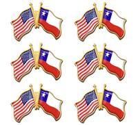 Lot de 6/12/50/100 - Épingles à épinglettes en métal avec drapeau américain du Chili - 3,6 cm - Épinglettes pour badge souvenir, 1.4inch, Métal, Pas de pierre précieuse