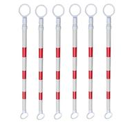 Lot de 6/12 cônes de signalisation rétractables de 1,25 m à 2 m, cônes de sécurité télescopiques en PCV for parkings, barricades for construction routière(Red and White,6pcs)