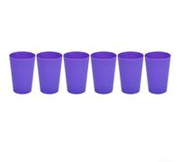 Lot de 6/12 gobelets empilables incassables de 160 ml pour eau, lait, jus, lave-vaisselle et micro-ondes, pour la maison, le camping en plein air (violet)