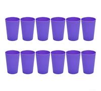 Lot de 6/12 gobelets empilables incassables de 160 ml pour eau, lait, jus, lave-vaisselle et micro-ondes, pour la maison, le camping en plein air (violet)