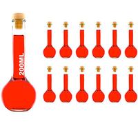 Lot de 6, 12 ou 24 TUL-HGK bouteilles en verre bouteilles à liqueur avec bouchons Bouteille à liqueur Bouteille à eau-de-vie, Bouteille à vinaigre, bouteille à huile, bouteille à jus à remplir soi-même, n° 200ML par slkfactory.