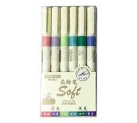 Lot de 6/12 pinceaux à pointe flexible pour journal créatif, encres pigmentées riches dans des tons nocturnes mystérieux, prise en main ergonomique