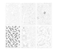 Lot de 6/12 pochoirs en PET de 30,5 x 20,3 cm - Modèles de dessin de feuilles et de fleurs pour peinture faite à la main - Décoration murale - Pochoir pour journal