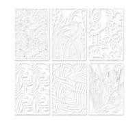 Lot de 6/12 pochoirs en PET de 30,5 x 20,3 cm - Modèles de dessin de feuilles et de fleurs pour peinture, artisanat, décoration murale, art journal, pochoir