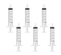 Lot de 6/12 seringues de 5 ml, seringues en plastique avec mesureur, sans aiguille, convient pour le remplissage et la mesure des liquides, nourrir les animaux, appliquer l'huile ou la colle