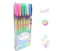 Lot de 6/12 stylos à encre gel arc-en-ciel de 0,8 mm pour écriture manuscrite, stylo à bille néon à encre gel, fournitures scolaires et de bureau pour esquisses