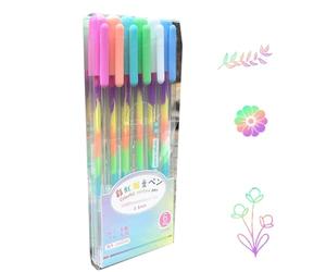 Lot de 6/12 stylos à encre gel arc-en-ciel de 0,8 mm pour écriture manuscrite, stylo à bille néon à encre gel, fournitures scolaires et de bureau pour esquisses