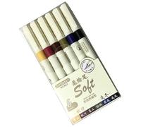 Lot de 6/12 stylos pinceaux à pointe souple flexible pour esquisses artistiques, couleurs de nuit avec corps et encres faciles à utiliser, prise en main ergonomique