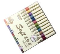 Lot de 6/12 stylos pinceaux à pointe souple flexible pour esquisses artistiques, couleurs de nuit avec corps et encres faciles à utiliser, prise en main ergonomique