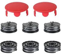 Lot de 6 + 2 bobines de fil pour débroussailleuse Bosch AdvancedGrassCut36, ART 24/27/30 - Bobine de rechange en nylon de 1,6 mm avec 2 couvercles - Remplace F016800351, F016L72438, 1600A00X61