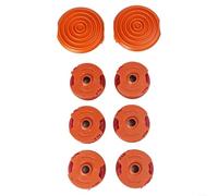 Lot de 6 + 2 bobines de rechange de 4,9 m pour débroussailleuse WA0007 WG116 WG119, ligne en nylon de 0,2 cm avec 2 couvercles de capuchon (modèle 50019417), orange