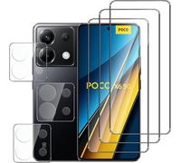 Lot De 6 : 3 Verres Trempés Écran + 3 Protections Caméra Pour Xiaomi Poco X6 5g ¿ Bords 2.5d, Verre 9h, Ultra Hd, Anti-Empreintes