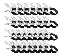 Lot de 6/30 clips de couverture de piscine pour sécuriser les couvertures de piscine contre les dommages causés par le vent (30 pièces noires)