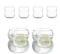 Lot de 6 380ML verre à latte macchiato, verre à café glacé, verres à cappuccino, verres à cocktail, tasse striés pour matcha, expresso, coupes à glace, milkshake, frappes
