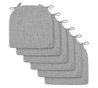 Lot de 6/4/2 Coussin de Chaise avec Rubans, Galettes de Chaises 40x40/45x45/50x50cm Mousse MéMoire Dehoussable Lavable Coussin de Siège for Intérieur et Extérieu(Light Gray,6pcs:45x45x5cm)