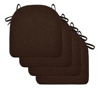 Lot de 6/4/2 Coussin de Chaise avec Rubans, Galettes de Chaises 40x40/45x45/50x50cm Mousse MéMoire Dehoussable Lavable Coussin de Siège for Intérieur et Extérieu(Light Coffee,4pcs: 45x45x5cm)