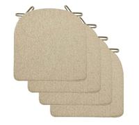 Lot de 6/4/2 Coussin de Chaise avec Rubans, Galettes de Chaises 40x40/45x45/50x50cm Mousse MéMoire Dehoussable Lavable Coussin de Siège for Intérieur et Extérieu(Khaki,4pcs:50x50x5cm)