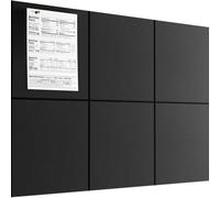 Lot de 6 à 12 grands panneaux muraux en liège, alternatifs, en feutre, autocollants, for bureau et école(Black,6pcs)