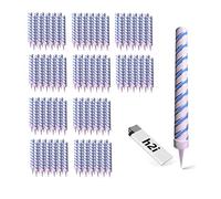 Lot de 6 à 120 étoiles de glace H2i - Bougies de pulvérisation pour fontaines à glace argentées rouges ou argentées bleues - Catégorie F1 (2). 120 argenté et bleu.