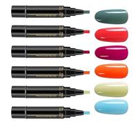 Lot de 6 à ongles en gel, 3 en 1, stylo à ongles, sans accessoires de UV, idéal pour la maison et la manucure professionnelle (6 couleurs)