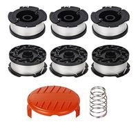 Lot de 6 A6481 A6485 têtes de rotofil pour coupe-bordures Black Decker STC1820CM STC1820PC STC1820EPC STC1840EPC ST5530 ST1823 GLC1823L20 (lot de 6 + 1 couvercle + 1 ressort)