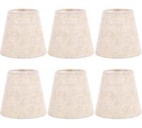 Lot de 6 abat-jours à clipser en tissu | Lot de 6 ampoules candélabres, lampes de table et lustres, compatibles avec les appliques murales, en forme de tonneau