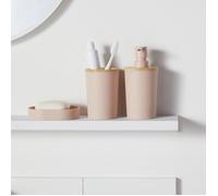 Lot de 6 acc SDB - TODAY - UTILITY - Dist savon, gobelet, porte-brosse à dents, porte savon, brosse WC, poubelle - Pink