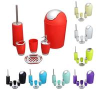 Lot de 6 accessoires de salle de bain en plastique - Facile à nettoyer - Design moderne pour maison et hôtel