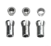 Lot de 6 adaptateurs de serrage pour fraise à défoncer 6 mm, 6,35 mm, 8 mm, construction en acier au carbone pour tailler les machines de gravure et les applications de défonceuse à bois