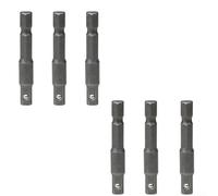 Lot de 6 adaptateurs hexagonaux en métal 6,35 mm vers douille 6,35 mm pour perceuse, outil électrique ou pneumatique, design compact et léger, conversion de couple élevé, kit de 6 pièces pour projets
