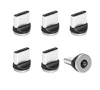 Lot de 6 Adaptateurs Magnétiques USB C à 1 Broches, Adaptateur Magnétique USB, Recharge Rapide Port de Charge Étanche à la Poussière de Câble de Téléphone Magnétique Puissant pour Tous les smartphones