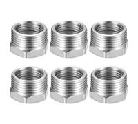 Lot de 6 adaptateurs réducteurs de 1,9 cm à 1,27 cm, filetage mâle G3/4 vers G1/2 femelle en acier inoxydable, adaptateurs réducteurs hexagonaux BSP pour chauffage