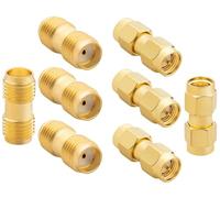Lot de 6 adaptateurs SMA femelle/mâle connecteurs RF pour antenne 5G/WiFi, équipement de test, antenne radio CB/Amateur/Ham, plaqué or