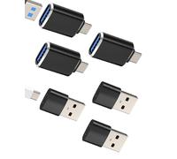Lot de 6 adaptateurs USB C vers OTG 3.0 type C femelle vers USB mâle pour iPhone 16 15 Pro Max Convertisseur pour iPad Air4 MacBook Chargeur connecteur compatible avec Samsung S25 S24 Adapter pour