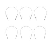 Lot de 6 aiguilles à tricoter circulaires en acier inoxydable (43 cm) pour chaussettes, pulls, chapeaux, écharpes, crochets, bricolage, US: 8,7,6,5,4 et 3 (5,0, 4,5, 4,0, 3,75, 3