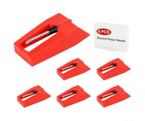 Lot de 6 aiguilles de rechange pour tourne-disque avec pointe diamantée | S'adapte à la plupart des platines, compatible avec Crosley, Victrola, Pyle, installation facile, large gamme de modèles