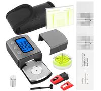 Lot de 6 Aiguilles pour Tourne-Disque Set, Ajusteurs et de Réglage avec Numérique Turntable Stylus,Cartouche Azimut Règle,Niveau Circulaire,Rapporteur D'alignement, Brosse Nettoyage