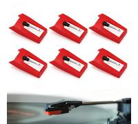 Lot de 6 aiguilles pour tourne-disque, tourne-disque, tourne-disque, tourne-disque, aiguilles pour tourne-disque (rouge)