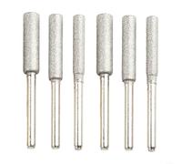Lot de 6 aiguiseurs de tronçonneuse en émeri avec tige de 3 mm pour aiguiser facilement les chaînes de tronçonneuse sans enlever la chaîne